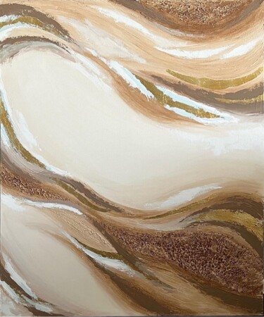 Painting titled "Desert storm" by Ekaterina Drobova (KDROBOVA_ART), Original Artwork, Acrylic Mounted on Wood Stretcher frame