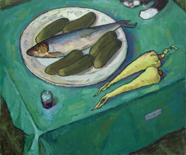 Still Life with Parsnip Painting titled "Still Life with Par…" by Ivan Kolisnyk, Original Artwork, Oil