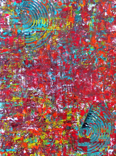 Painting titled "break some eggs" by Dunc Ebedes, Original Artwork, Acrylic Mounted on Wood Stretcher frame