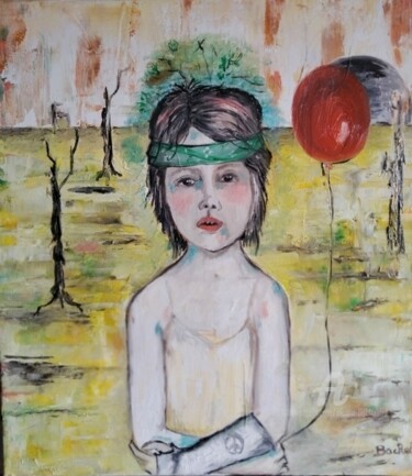 绘画 标题为“Enfants. Quand les…” 由Nicole Bachelard, 原创艺术品, 油 安装在木质担架架上