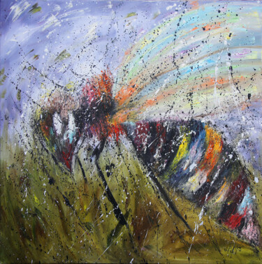Flight of the Bee 绘画 标题为“Flight of the Bee” 由Lilith Tonakanyan, 原创艺术品, 油