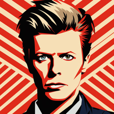 Malerei mit dem Titel "Portrait of David B…" von Kosta Morr, Original-Kunstwerk, Acryl Auf Keilrahmen aus Holz montiert