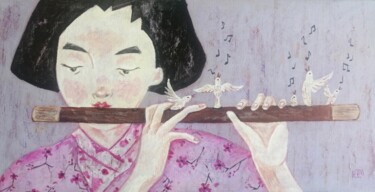 제목이 "magical flute"인 미술작품 Елена Разина로, 원작, 아크릴