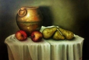 Peinture intitulée "Nature Morte 5" par Panos Kotsomytis, Œuvre d'art originale, Huile