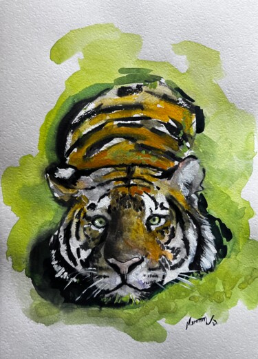 绘画 标题为“Tiger” 由Narmin Nasib, 原创艺术品, 水彩