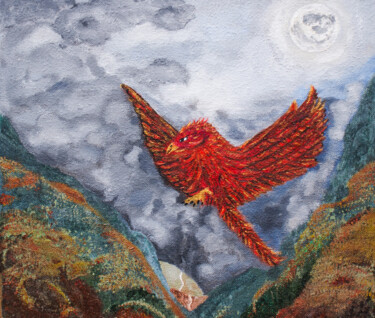 Painting titled "By the night" by Violetta André, Original Artwork, Oil