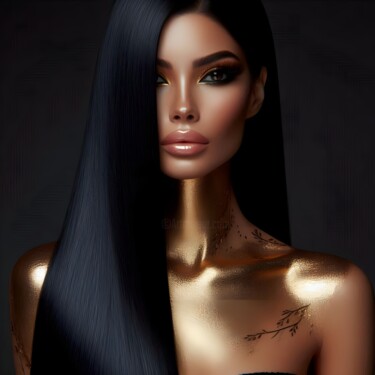 Digital Arts titled "Gold Quien" by Kristina Maliuta, Original Artwork, AI generated image