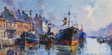 Painting titled "MORNING GLOW Series…" by Volodymyr Glukhomanyuk, Original Artwork, Oil