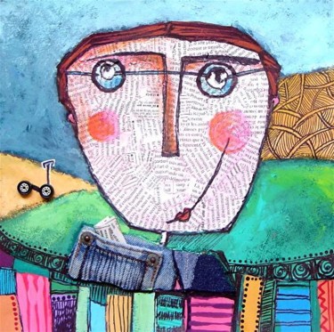 Peinture intitulée "ALBERT ET SA TROTTI…" par Catherine Suchocka, Œuvre d'art originale