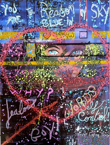 Painting titled "Phrases chantées" by Jeffos, Original Artwork, Acrylic