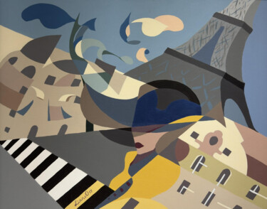 Parisian Dreams Painting titled "Parisian Dreams" by Liana Ohanyan, Original Artwork, Oil Mounted on Wood Stretcher frame