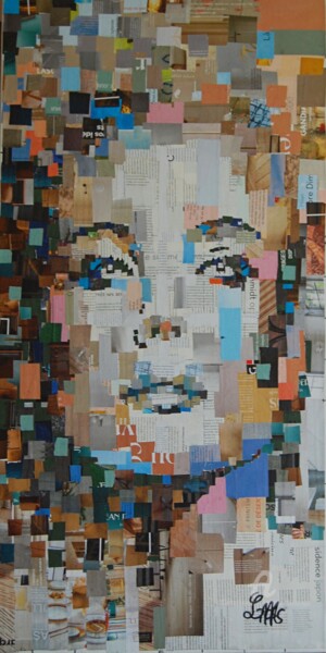 Collages intitulée "Valéria" par Jacques Lacourrege, Œuvre d'art originale, Collages