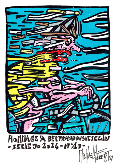 Peinture intitulée "Cycliste" par Michael Hebert, Œuvre d'art originale, Acrylique