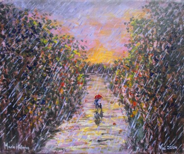 Peinture intitulée "Balade sous la pluie" par Bilitis, Œuvre d'art originale, Acrylique