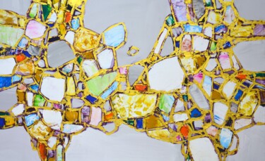 Painting titled "Abstraction 38" by Iryna Kastsova, Original Artwork, Acrylic Mounted on Wood Stretcher frame
