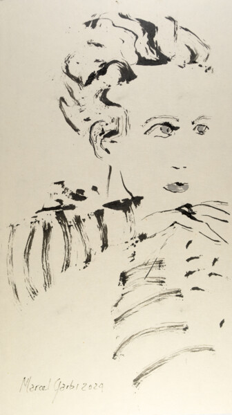 图画 标题为“Nancy Cunard” 由Marcel Garbi, 原创艺术品, 墨