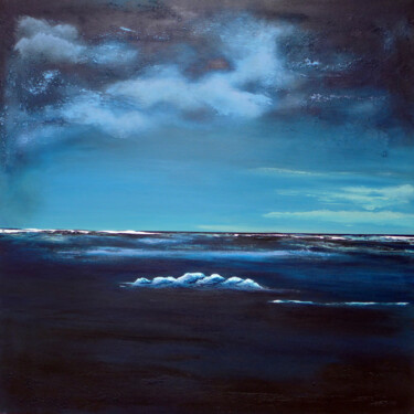 All in blue Painting titled "All in blue" by Stefanie Theiler Art, Original Artwork, Acrylic Mounted on Wood Stretcher frame