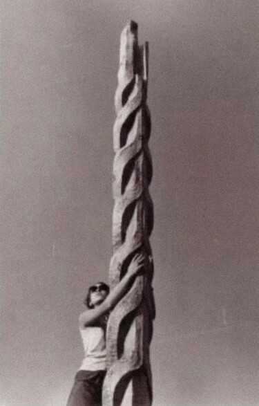 Sculpture intitulée "Signe (Soveja)" par Antoanella Stan, Œuvre d'art originale, Bois