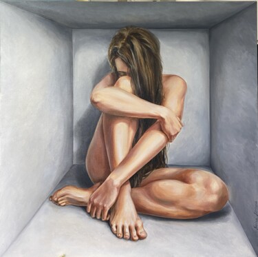 绘画 标题为““In its own box”” 由Karyna Mirzoieva, 原创艺术品, 油 安装在木质担架架上