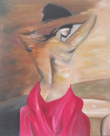 제목이 "Woman in red dress"인 미술작품 Kristiyan Yavorov로, 원작, 기름