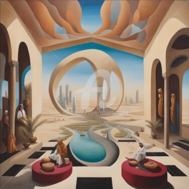 Arts numériques intitulée "qatar surreal future" par Eduardo Vidal, Œuvre d'art originale, Peinture numérique