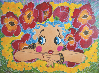 Картина под названием "pop art betty bup" - Anna Serebrenoya, Подлинное произведение искусства, Акрил