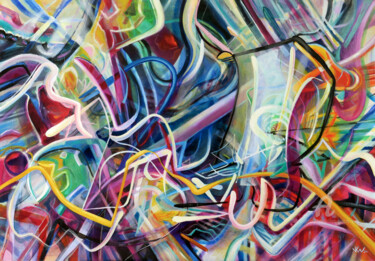 Painting titled "Combustión Elemental" by Julian Garcia-Viso, Original Artwork, Oil