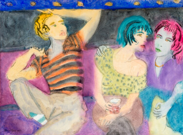 绘画 标题为“A scant hello; and…” 由Marcel Garbi, 原创艺术品, 水彩