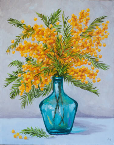 Pittura intitolato "Mimosa" da Alena Mosina, Opera d'arte originale, Olio Montato su Telaio per barella in legno
