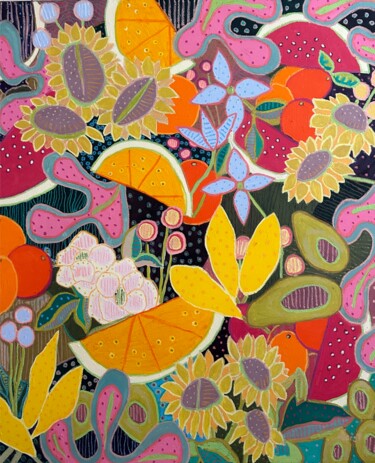 绘画 标题为“garden of earthly d…” 由Jeff Ferst, 原创艺术品, 油