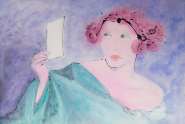 Painting titled "Your face" by Marcel Garbi, Original Artwork, Watercolor