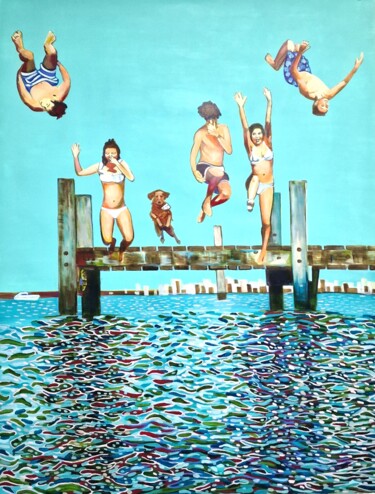 Schilderij getiteld "Jump  / 130 x 100 cm" door Alexandra Djokic, Origineel Kunstwerk, Acryl