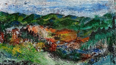 Painting titled "Hilly Area" by Ganesh Singh, Original Artwork, Acrylic