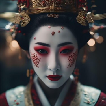 Arts numériques intitulée "Geisha" par Karine Garelli (Reds Robin), Œuvre d'art originale, Image générée par l'IA