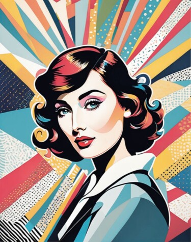 Pittura intitolato "Retro Revival: Pop…" da Elina Kharitonova, Opera d'arte originale, Acrilico Montato su Telaio per barell…