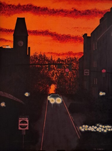 Ζωγραφική με τίτλο "8th St. Morning" από Ed Moralez, Αυθεντικά έργα τέχνης, Λάδι