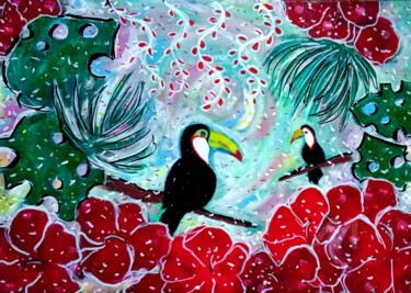 绘画 标题为“Jungle birds” 由Metka Gelt, 原创艺术品, 丙烯