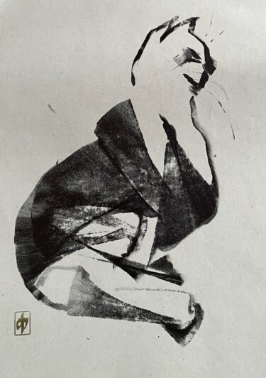 绘画 标题为“Кошка” 由Andreas Fusti, 原创艺术品, 水彩