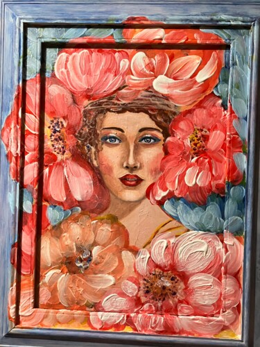 제목이 "Il giardino segreto"인 미술작품 Maorin Naiga로, 원작, 아크릴 나무 들것 프레임에 장착됨