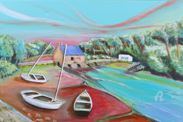 Painting titled "moulin de pomper" by Jean Bernard Blaise, Original Artwork, Acrylic