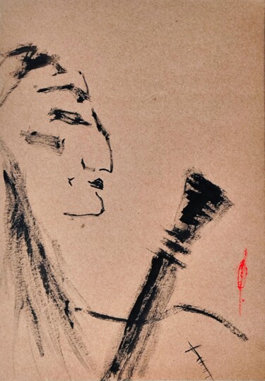 图画 标题为“Aware” 由Olesya Nikolaeva, 原创艺术品, 墨