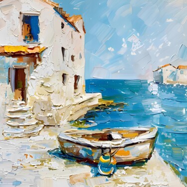 Painting titled "Mallorcatherapy. A…" by Elena Avanesova, Original Artwork, Acrylic Mounted on Wood Stretcher frame
