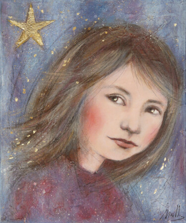 Peinture intitulée "Mon étoile" par Isabelle Milloz, Œuvre d'art originale, Acrylique Monté sur Châssis en bois