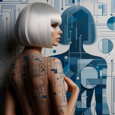 数字艺术 标题为“Blue effect” 由Kristina Maliuta, 原创艺术品, AI生成的图像