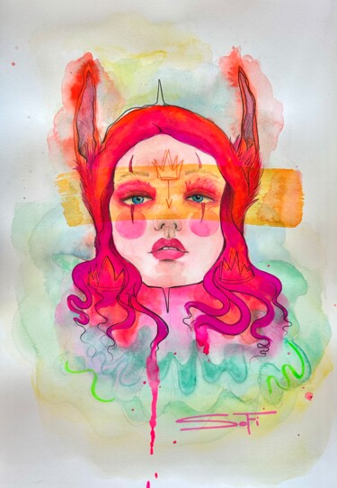 Peinture intitulée "Sans titre 2" par Sofi, Œuvre d'art originale, Aquarelle