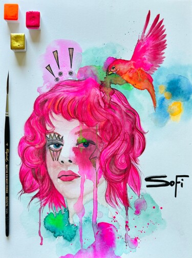 Peinture intitulée "Sans titre 3" par Sofi, Œuvre d'art originale, Aquarelle