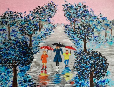 Painting titled "L’improbable" by Joelle Adami, Original Artwork, Acrylic Mounted on Wood Stretcher frame