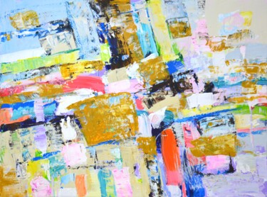 Painting titled "Abstraction 113" by Iryna Kastsova, Original Artwork, Acrylic Mounted on Wood Stretcher frame