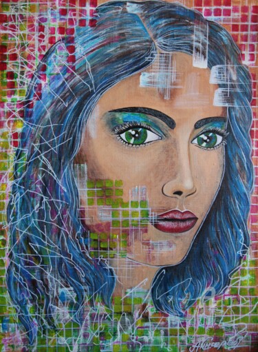 绘画 标题为“Street art girl” 由Anna Serebrenoya, 原创艺术品, 丙烯
