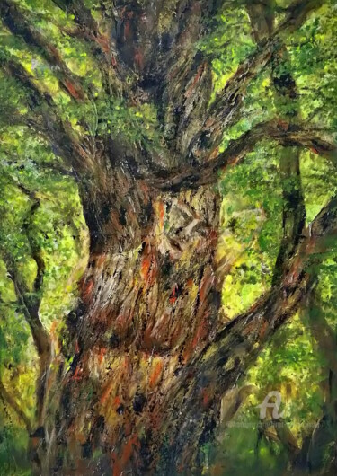 Hüter der Weide (Ghost of the Willow) Malerei mit dem Titel "Hüter der Weide (Gh…" von Birgit Weisenburger, Original-Kunstwerk, Acryl